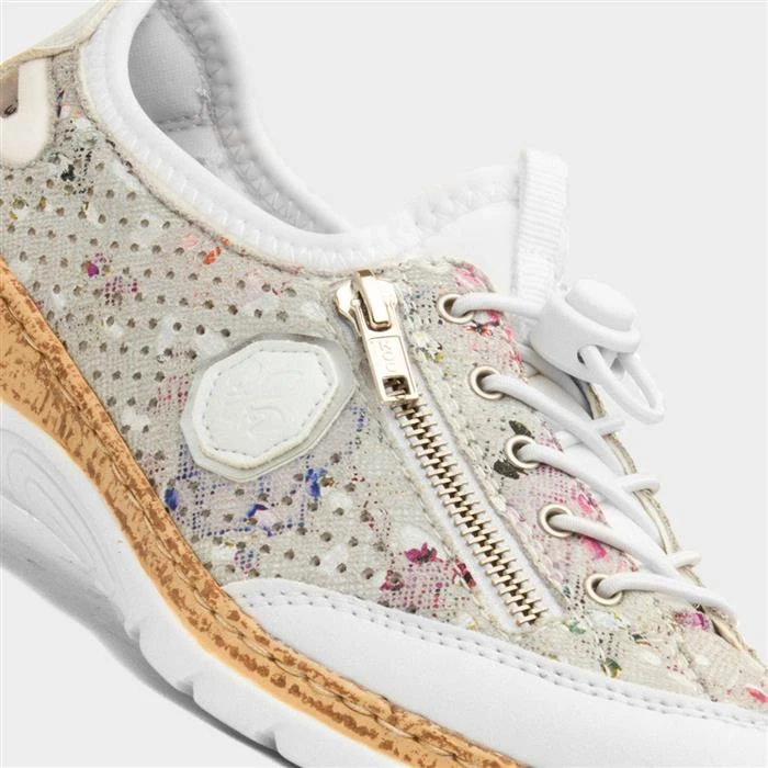 Rieker Womens White Multi Coloured Casual Shoe 6 Rieker Womens White Multi Coloured Casual Shoe - Image 4