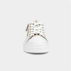 Rieker Womens White And Gold Lace Up Shoe