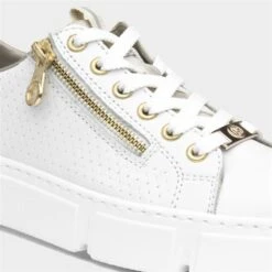 Rieker Womens White And Gold Lace Up Shoe -Footpatrol Shop 120247 2 L05.20221215000245