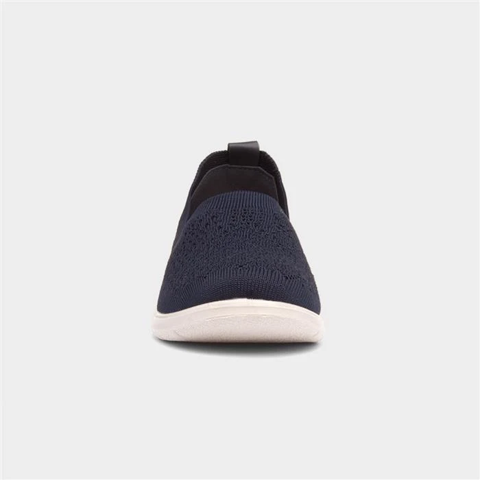 Cushion Walk Leanne Womens Navy Knitted Shoe 3 Cushion Walk Leanne Womens Navy Knitted Shoe