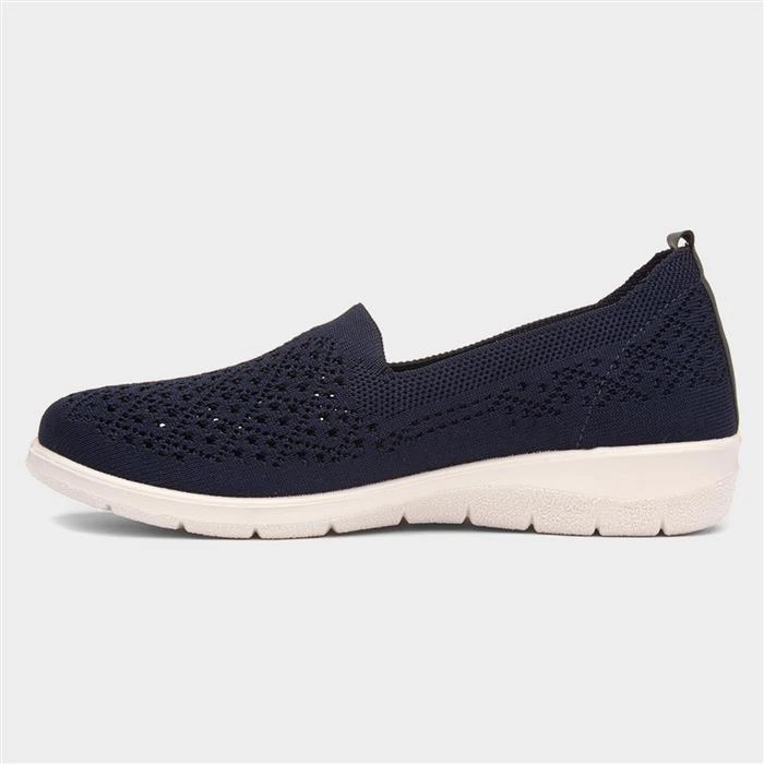 Cushion Walk Leanne Womens Navy Knitted Shoe 4 Cushion Walk Leanne Womens Navy Knitted Shoe - Image 2