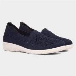 Cushion Walk Leanne Womens Navy Knitted Shoe 11 Cushion Walk Leanne Womens Navy Knitted Shoe -Footpatrol Shop 120313 2 L06.20230717000213