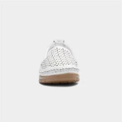 Lotus Cypress Womens White Leather Slip On Shoe