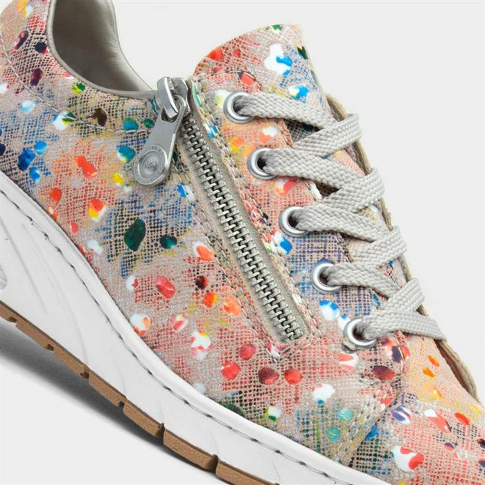 Rieker Womens Beige Multi Lace Up Casual Shoe 6 Rieker Womens Beige Multi Lace Up Casual Shoe - Image 4