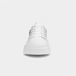 Rieker Womens White Leopard Lace Up Casual Shoe