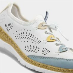 Rieker Womens White Leather Toggle Casual Shoe -Footpatrol Shop 120345 2 L05.20230526000059