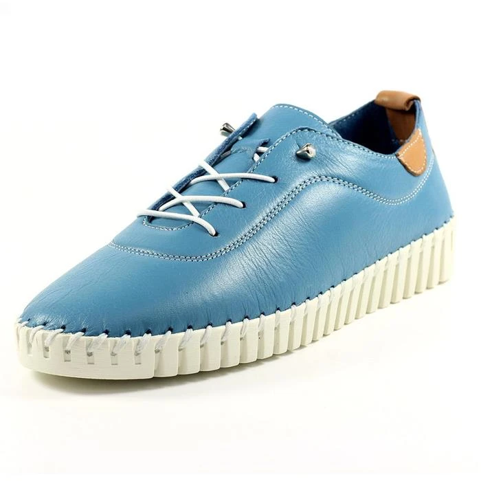 Lunar Flamborough Womens Blue Leather Shoe 4 Lunar Flamborough Womens Blue Leather Shoe - Image 2