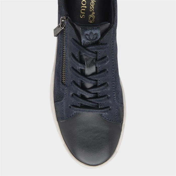 Lotus Sky Womens Navy Leather Casual Trainer 5 Lotus Sky Womens Navy Leather Casual Trainer - Image 3