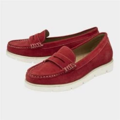 Lotus Asher Womens Red Suede Loafer