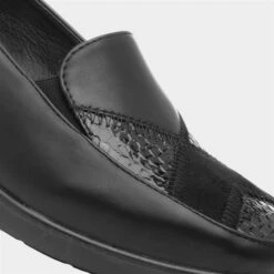 Softlites Womens Black Slip On Wedge Shoe -Footpatrol Shop 12091 2 L05.20220928000558