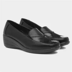 Softlites Womens Black Slip On Wedge Shoe -Footpatrol Shop 12091 2 L06.20220928000558