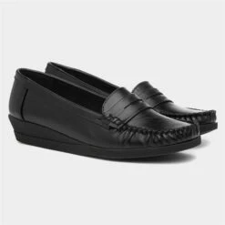 Softlites Delia Womens Black Moccasin Loafer Shoe -Footpatrol Shop 12130 2 L06.20230126000449