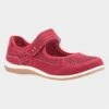 Fleet & Foster Morgan Womens Red Leather Shoe -Footpatrol Shop 125086 3 L02.20230125000443