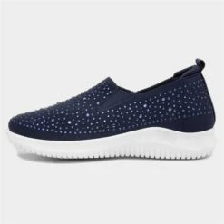 Lilley Womens Navy Diamante Slip On Shoe -Footpatrol Shop 125098 2 L03.20230816000117