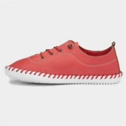Lunar St Ives Womens Red Leather Shoe -Footpatrol Shop 128047 2 L03.20230421000018