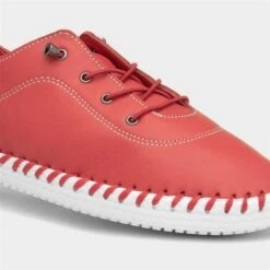 Lunar St Ives Womens Red Leather Shoe -Footpatrol Shop 128047 2 L05.20230421000317