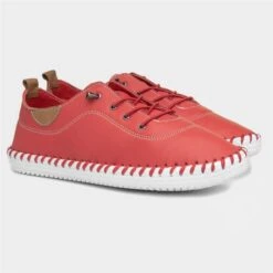 Lunar St Ives Womens Red Leather Shoe -Footpatrol Shop 128047 2 L06.20230421000317