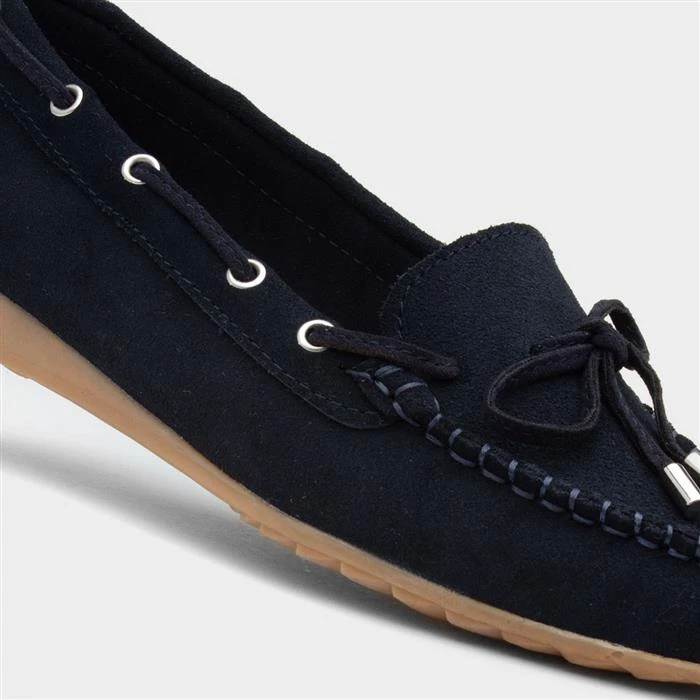 Topway Womens Navy Suede Loafer 6 Topway Womens Navy Suede Loafer - Image 4