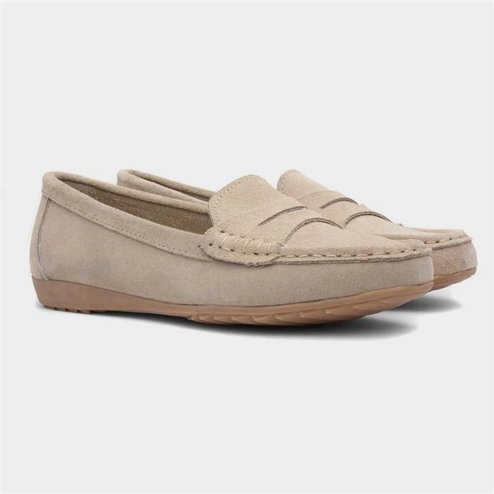 Topway Womens Beige Suede Loafer 7 Topway Womens Beige Suede Loafer - Image 5