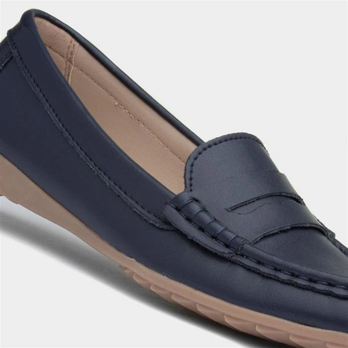 Topway Womens Navy Leather Loafer 6 Topway Womens Navy Leather Loafer - Image 4