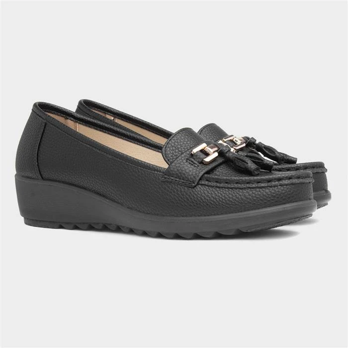 Cushion Walk Molly Womens Black Wedge Loafer 7 Cushion Walk Molly Womens Black Wedge Loafer - Image 5
