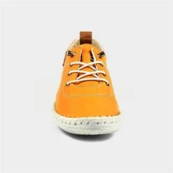 Lunar St Ives Tangerine Womens Orange Leather Shoe
