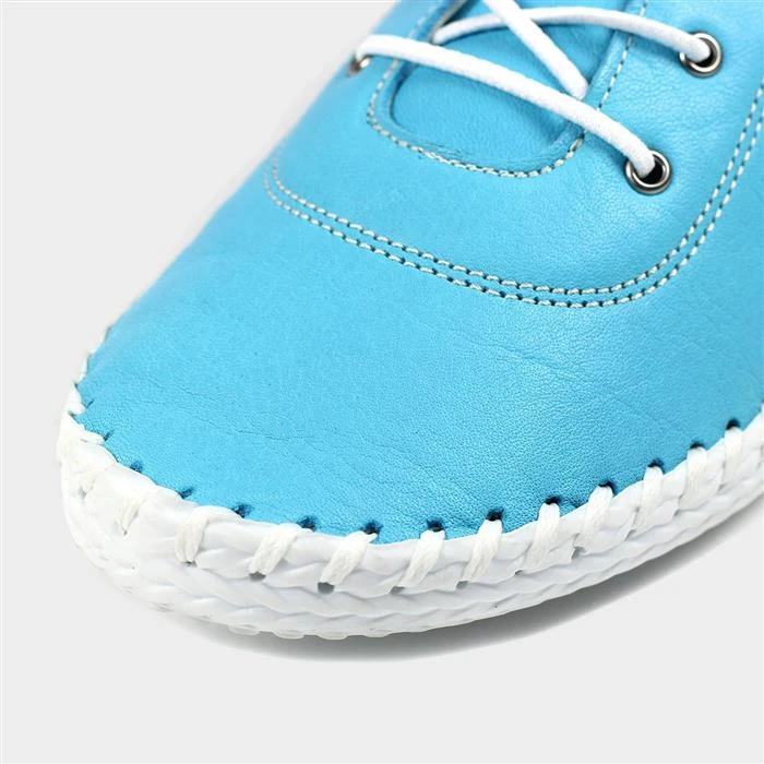 Lunar St Ives Womens Turquoise Leather Shoe 5 Lunar St Ives Womens Turquoise Leather Shoe - Image 3