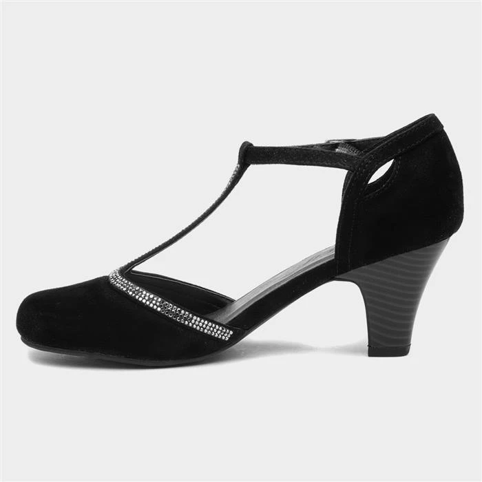 Lilley Vivien Womens Black T-Bar Court Shoe 4 Lilley Vivien Womens Black T-Bar Court Shoe - Image 2