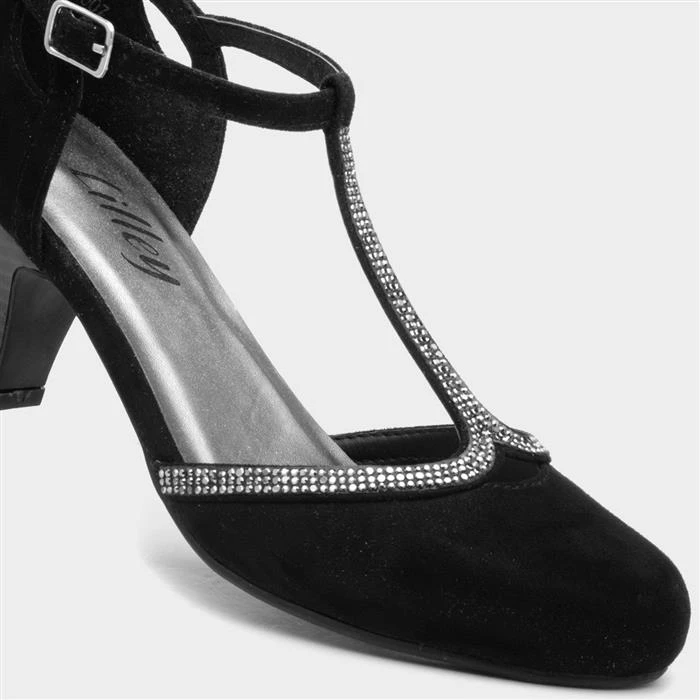Lilley Vivien Womens Black T-Bar Court Shoe 6 Lilley Vivien Womens Black T-Bar Court Shoe - Image 4
