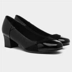 Softlites Vera Womens Black Block Heel Court Shoe -Footpatrol Shop 14080 2 L06.20230217000236