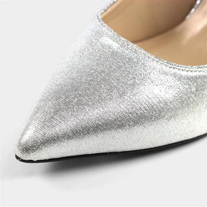 Lunar Nigella Womens Metallic Silver Court Shoe 5 Lunar Nigella Womens Metallic Silver Court Shoe - Image 3