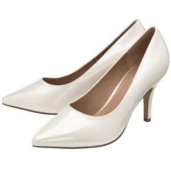 Lotus Roma Womens Pearl White Patent Stiletto Heel