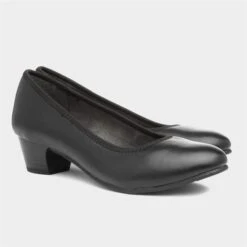 Jana Softline Womens Block Heel Black Court Shoe -Footpatrol Shop 14119 2 L06.20230516000205