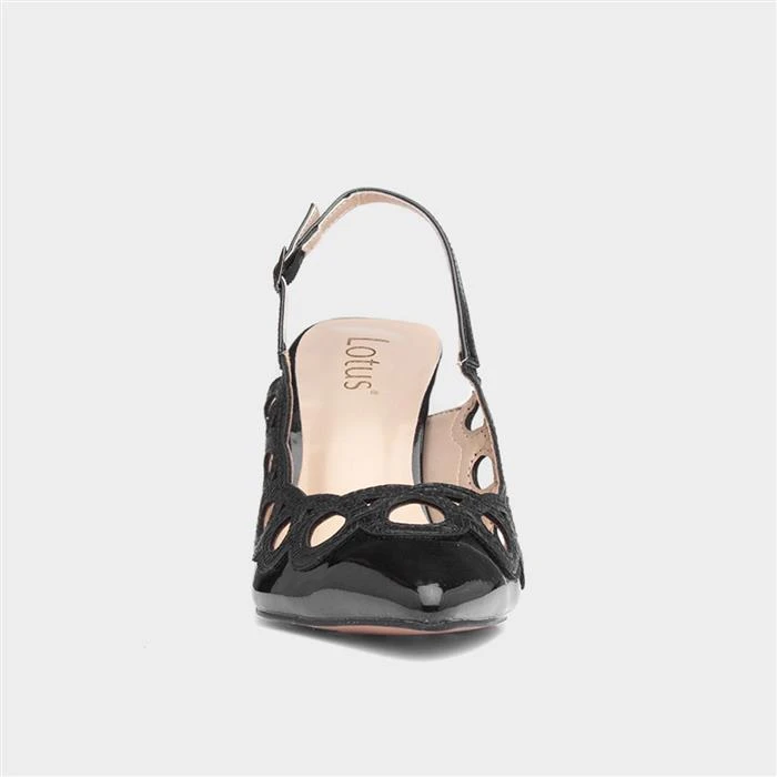 Lotus Debbie Womens Black Patent Snake Heel 3 Lotus Debbie Womens Black Patent Snake Heel