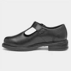 Kickers Lach Girls Black Leather T-Bar -Footpatrol Shop 20499 2 L03.20230731000105