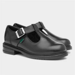 Kickers Lach Girls Black Leather T-Bar -Footpatrol Shop 20499 2 L06.20230731000105