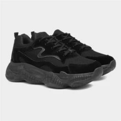 Truffle Bubble Womens Black Chunky Lace Trainer -Footpatrol Shop 809003 2 L06.20220324000743