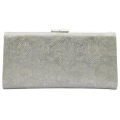 Lotus Rosanna Womens Silver Reptile Print Clutch